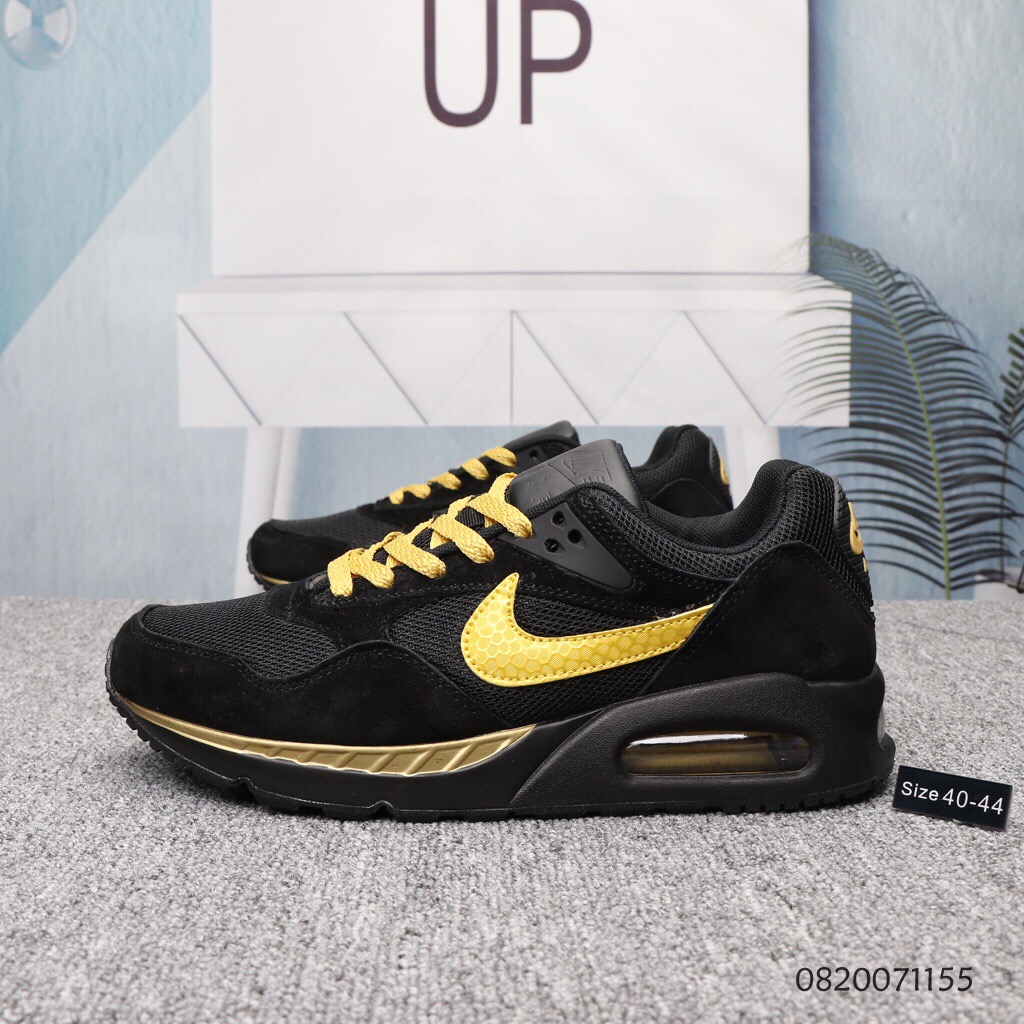 Men Nike Air Max Direct Black Yellow Running Shoes - Click Image to Close